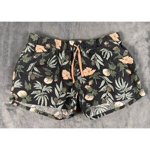 Patagonia Shorts Island Hemp Baggies Womens Size Small Black Floral Pockets